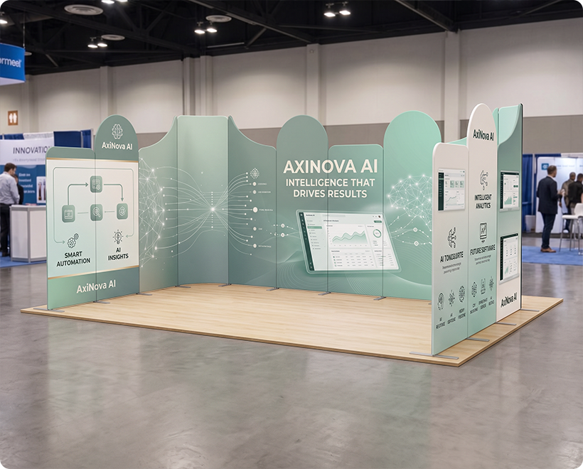 20 ft Magnetic Modular Fabric Displays - U Shape Curved Artificial Intelligence
