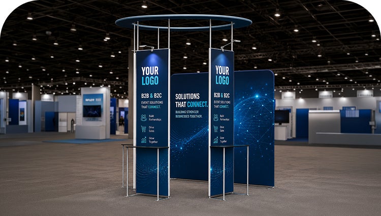 3m x 3m Island Exhibition Stand banner image mobile