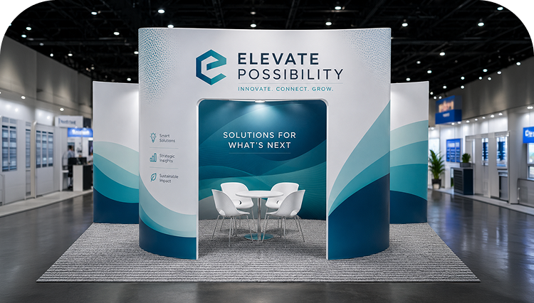 20ft Open-Front Exhibit Booth banner image mobile