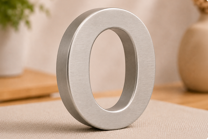 Stainless Steel Letters and Numbers Brushed Finish