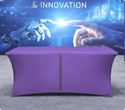  Stretch Table Covers Closed Back with Zipper