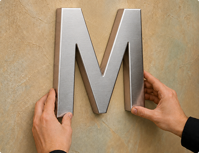 Stainless Steel Letters and Numbers Easy Application
