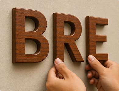 Teakwood Letters and Numbers Easy Installation