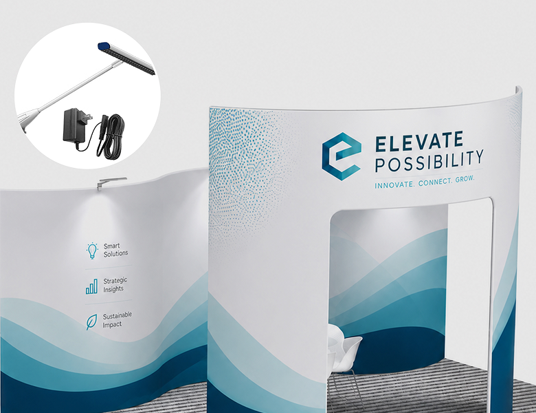 20ft Open-Front Exhibit Booth Illuminated Display