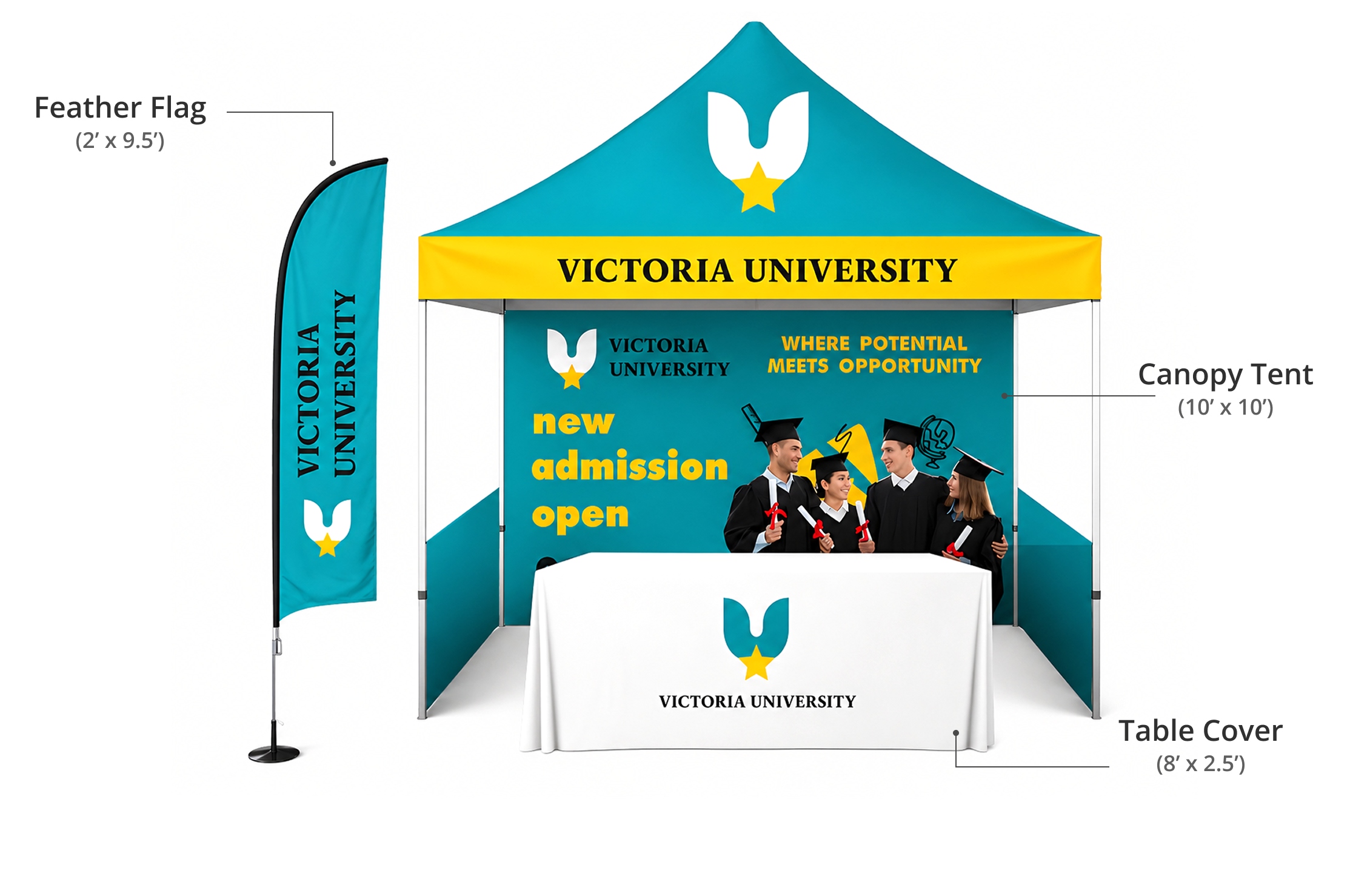 Trade Show Canopy Kit Components & Sizes