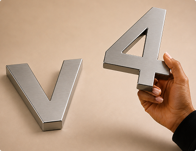Stainless Steel Letters and Numbers Lightweight Built