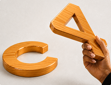 Pinewood Letters and Numbers Lightweight Design