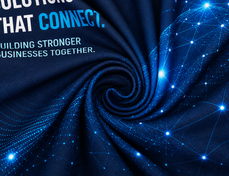 10 ft Island Trade Show Booth with Circular Header Lightweight Fabric