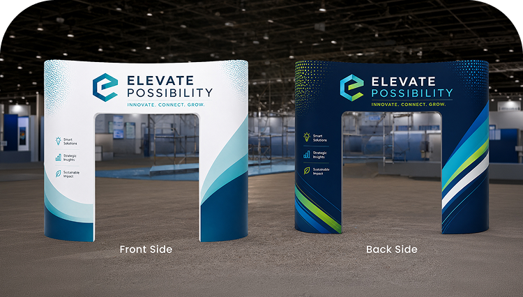 20ft Open-Front Exhibit Booth Double Side Print mobile