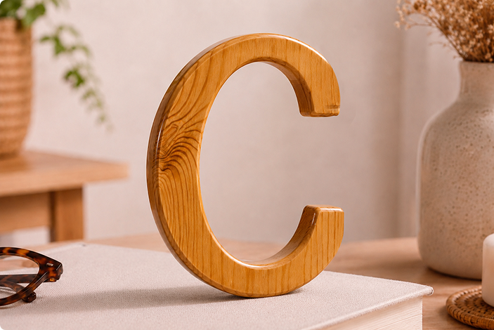 Pinewood Letters and Numbers Polished