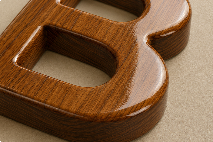 Teakwood Letters and Numbers Polished