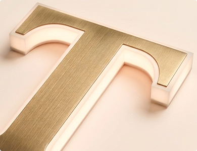 Halo-Lit Brass Letters Premium Quality