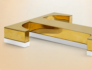 Halo-Lit Brass Letters Thickness Option