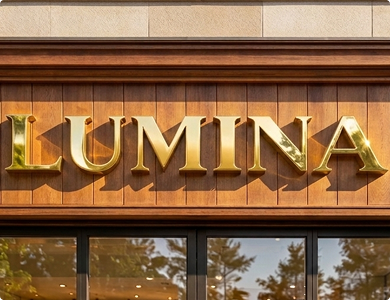 Halo-Lit Brass Letters UV Resistant