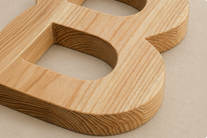 Teakwood Letters and Numbers Unpolished
